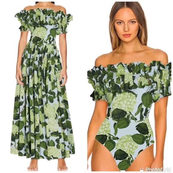 Nwt One Piece Swimsuit & Beach Cover up Maxi Skirt Bathing Suit Floral P… - Picture 1 of 16